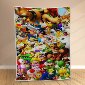 Plaid Super Mario Tous les personnages 1004 Couverture Polaire Plaid Canapé