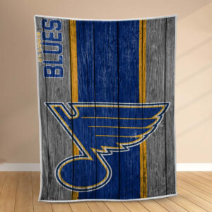 Plaid Équipe de hockey St. Louis Blues NHL sur bois Couverture Polaire Plaid Canapé