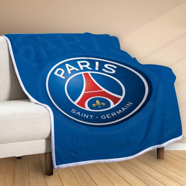 Plaid PSG FC Paris Saint Germain Football Club 4 Couverture Polaire Plaid Canapé – Image 2