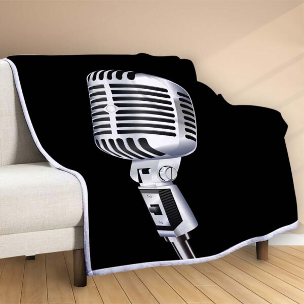 Plaid Microphones de studio d'enregistrement Couverture Polaire Plaid Canapé – Image 2
