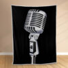 Plaid Microphones de studio d'enregistrement Couverture Polaire Plaid Canapé