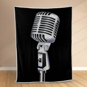 Plaid Microphones de studio d’enregistrement Couverture Polaire Plaid Canapé