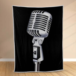 Plaid Microphones de studio d'enregistrement Couverture Polaire Plaid Canapé