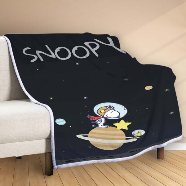 Plaid Snoopy dans la galaxie Couverture Polaire Plaid Canapé – Image 2