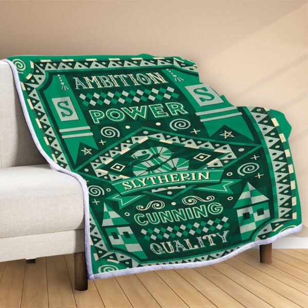Plaid Serpentard Harry Potter Couverture Polaire Plaid Canapé – Image 2