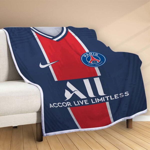 Plaid PSG FC Paris Saint Germain Football Club 5 Couverture Polaire Plaid Canapé – Image 2