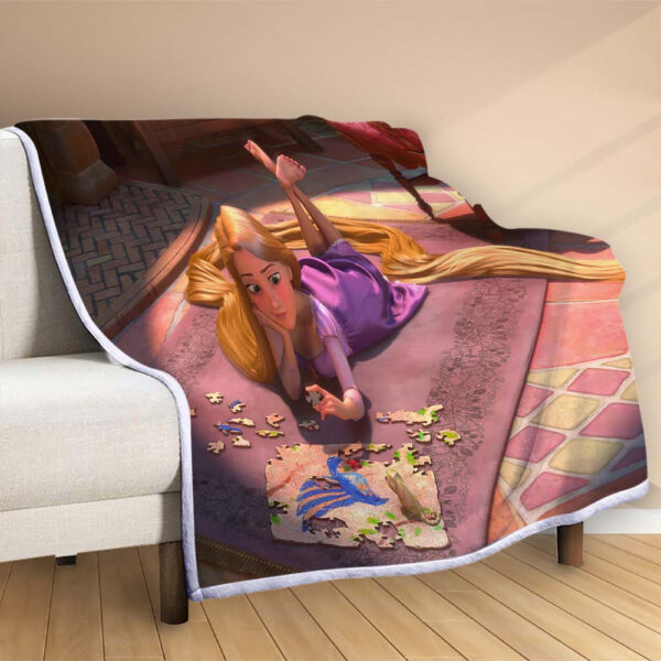 Plaid Raiponce Princesse Tangled Disney Couverture Polaire Plaid Canapé – Image 2