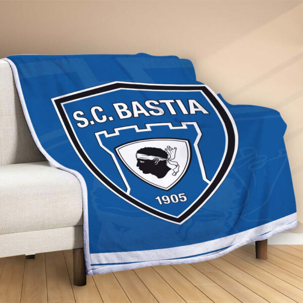 Plaid SC Bastia 5 Couverture Polaire Plaid Canapé – Image 2
