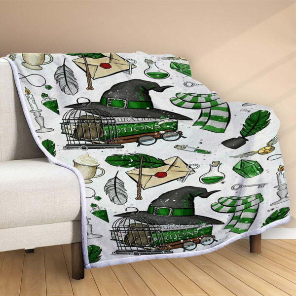 Plaid Serpentard Harry Potter 3 Couverture Polaire Plaid Canapé – Image 2
