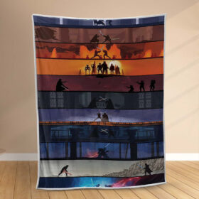 Plaid Star Wars combat tous les personnages Couverture Polaire Plaid Canapé