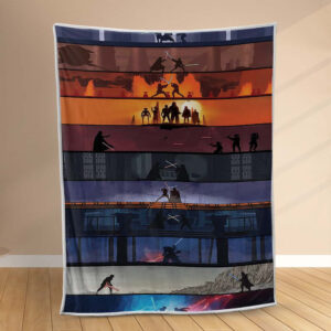 Plaid Star Wars combat tous les personnages Couverture Polaire Plaid Canapé