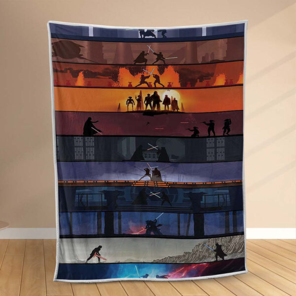 Plaid Star Wars combat tous les personnages Couverture Polaire Plaid Canapé