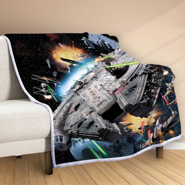 Plaid Faucon Millenium Star Wars Couverture Polaire Plaid Canapé – Image 2