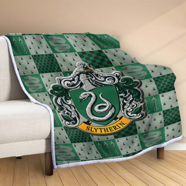 Plaid Serpentard Harry Potter 2 Couverture Polaire Plaid Canapé – Image 2