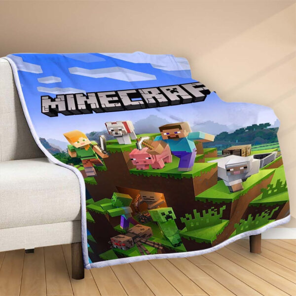 Plaid Personnages Minecraft 1001 Couverture Polaire Plaid Canapé – Image 2