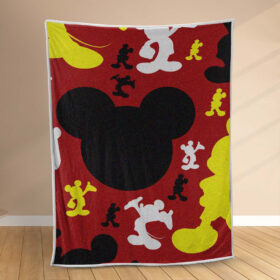 Plaid Silhouette de Mickey Mouse Couverture Polaire Plaid Canapé