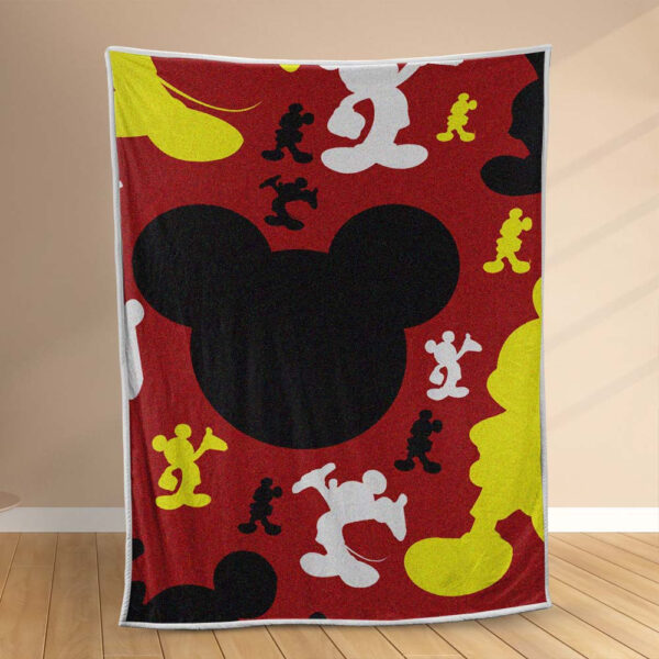 Plaid Silhouette de Mickey Mouse Couverture Polaire Plaid Canapé