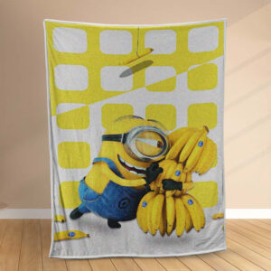 Plaid Minion Amour Banane Couverture Polaire Plaid Canapé