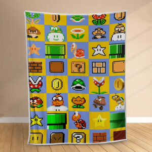 Plaid Jeu d'icônes Super Mario Couverture Polaire Plaid Canapé