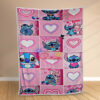 Plaid Stitch rose heureux Couverture Polaire Plaid Canapé