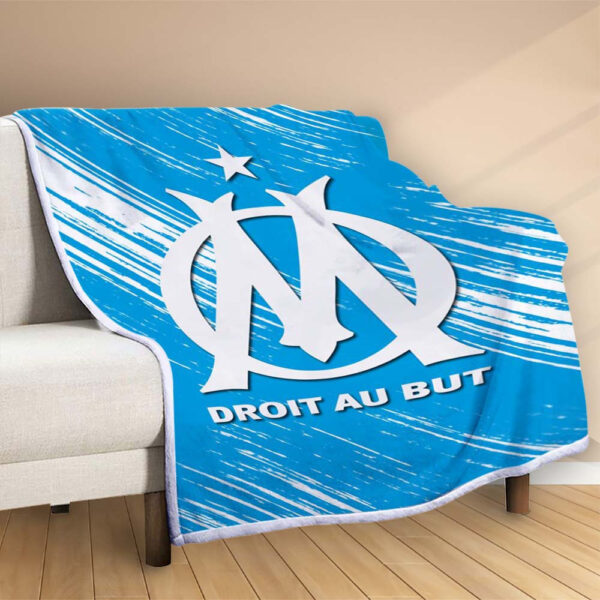 Plaid OM Olympique de Marseille 3 Couverture Polaire Plaid Canapé – Image 2