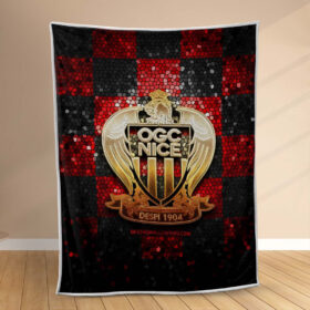Plaid OGC Nice FC 9 Couverture Polaire Plaid Canapé