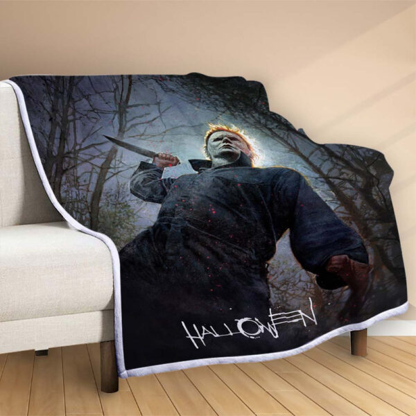 Plaid Michael Myers Série d'Halloween Couverture Polaire Plaid Canapé – Image 2
