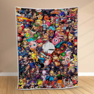 Plaid Tous les personnages de Nintendo Couverture Polaire Plaid Canapé