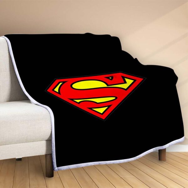 Plaid Logo Superman Couverture Polaire Plaid Canapé – Image 2