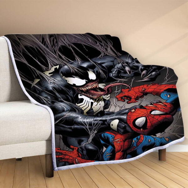 Plaid Venom Spiderman Marvel 2 Couverture Polaire Plaid Canapé – Image 2