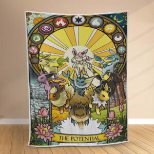 Plaid Les évolutions potentielles d'Eevee Pokemon Couverture Polaire Plaid Canapé