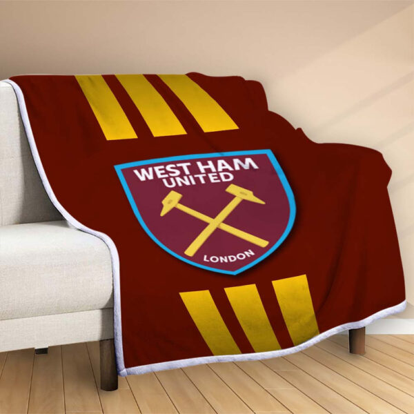 Plaid West Ham United Football Club 14 Couverture Polaire Plaid Canapé – Image 2