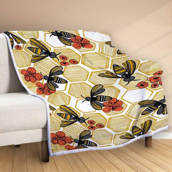 Plaid Ruche jaune Couverture Polaire Plaid Canapé – Image 2