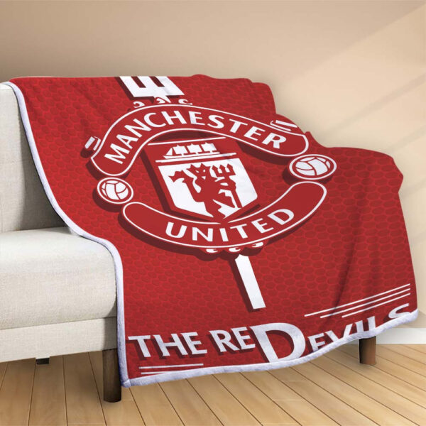 Plaid Manchester United MU FC 15 Couverture Polaire Plaid Canapé – Image 2