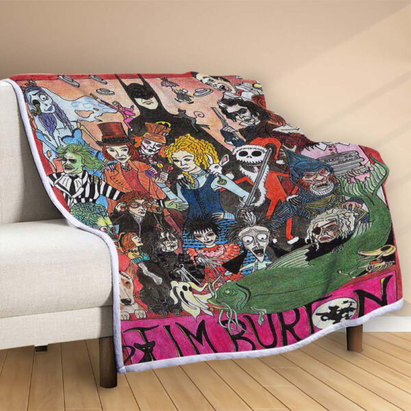 Plaid Personnages Tim Burton 1 Couverture Polaire Plaid Canapé – Image 2