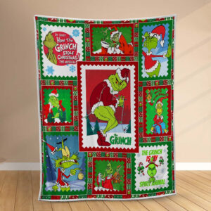 Plaid Le Grinch a volé Noël Couverture Polaire Plaid Canapé