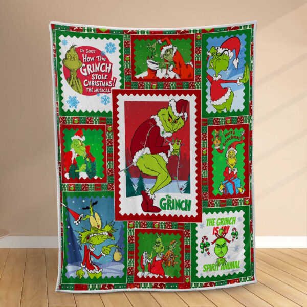 Plaid Le Grinch a volé Noël Couverture Polaire Plaid Canapé