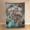 Plaid Attrape-rêve animal loup Couverture Polaire Plaid Canapé