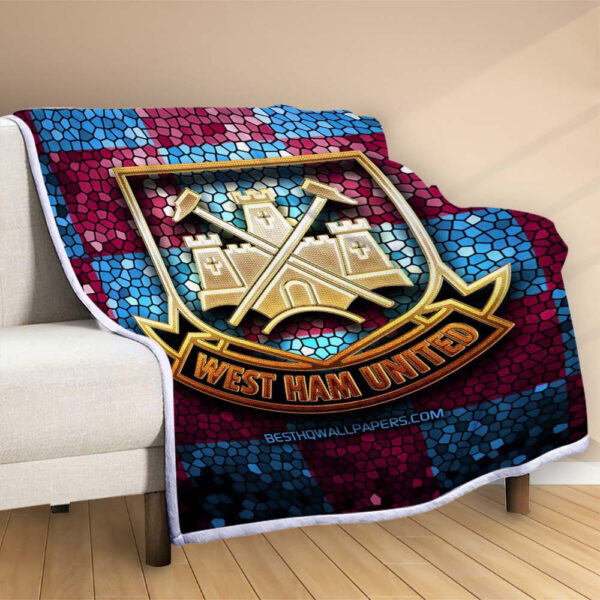 Plaid West Ham United Football Club 12 Couverture Polaire Plaid Canapé – Image 2