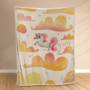 Plaid Licorne volant sur nuage UC03 Couverture Polaire Plaid Canapé