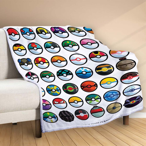 Plaid Les boules Pokemon du grand tableau Couverture Polaire Plaid Canapé – Image 2