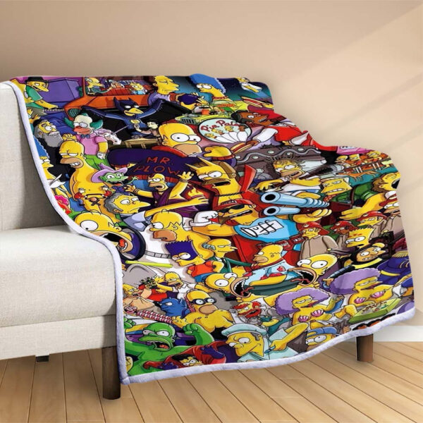 Plaid Les Simpsons Couverture Polaire Plaid Canapé – Image 2