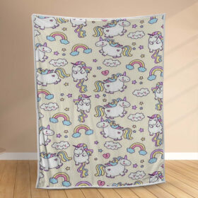 Plaid Motif mignon de licorne UC05 Couverture Polaire Plaid Canapé