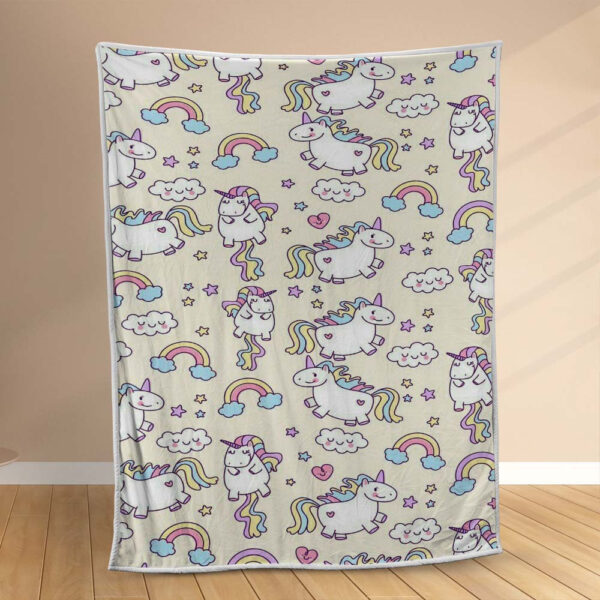 Plaid Motif mignon de licorne UC05 Couverture Polaire Plaid Canapé