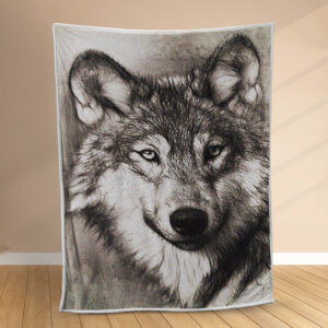 Plaid loup portrait tête prédateur Couverture Polaire Plaid Canapé
