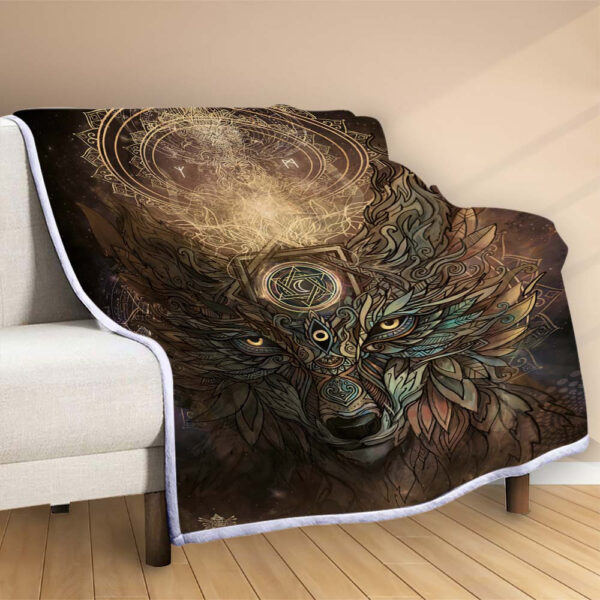 Plaid Esprit du loup Wicca Couverture Polaire Plaid Canapé – Image 2