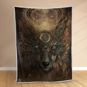 Plaid Esprit du loup Wicca Couverture Polaire Plaid Canapé