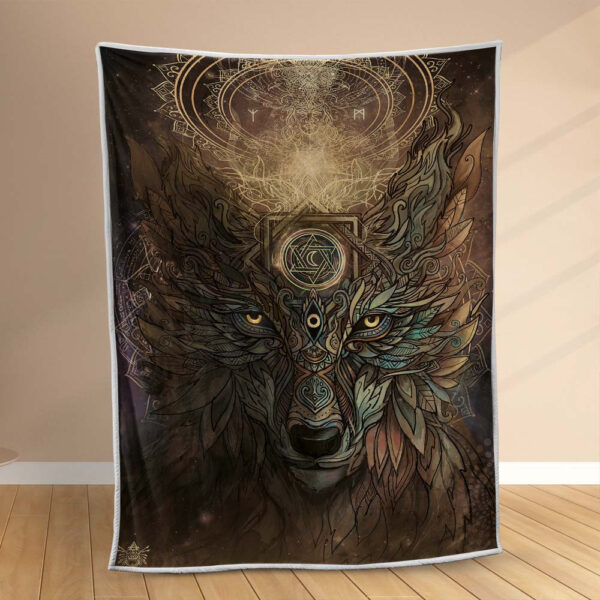 Plaid Esprit du loup Wicca Couverture Polaire Plaid Canapé