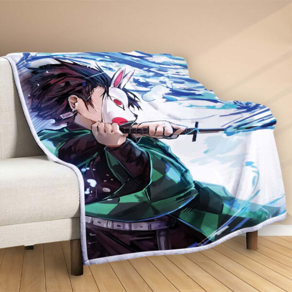 Plaid Tanjiro Demon Slayer Kimetsu no Yaiba 1003 Couverture Polaire Plaid Canapé – Image 2