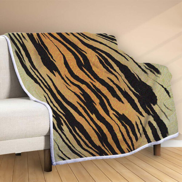 Plaid motif de tigre Couverture Polaire Plaid Canapé – Image 2